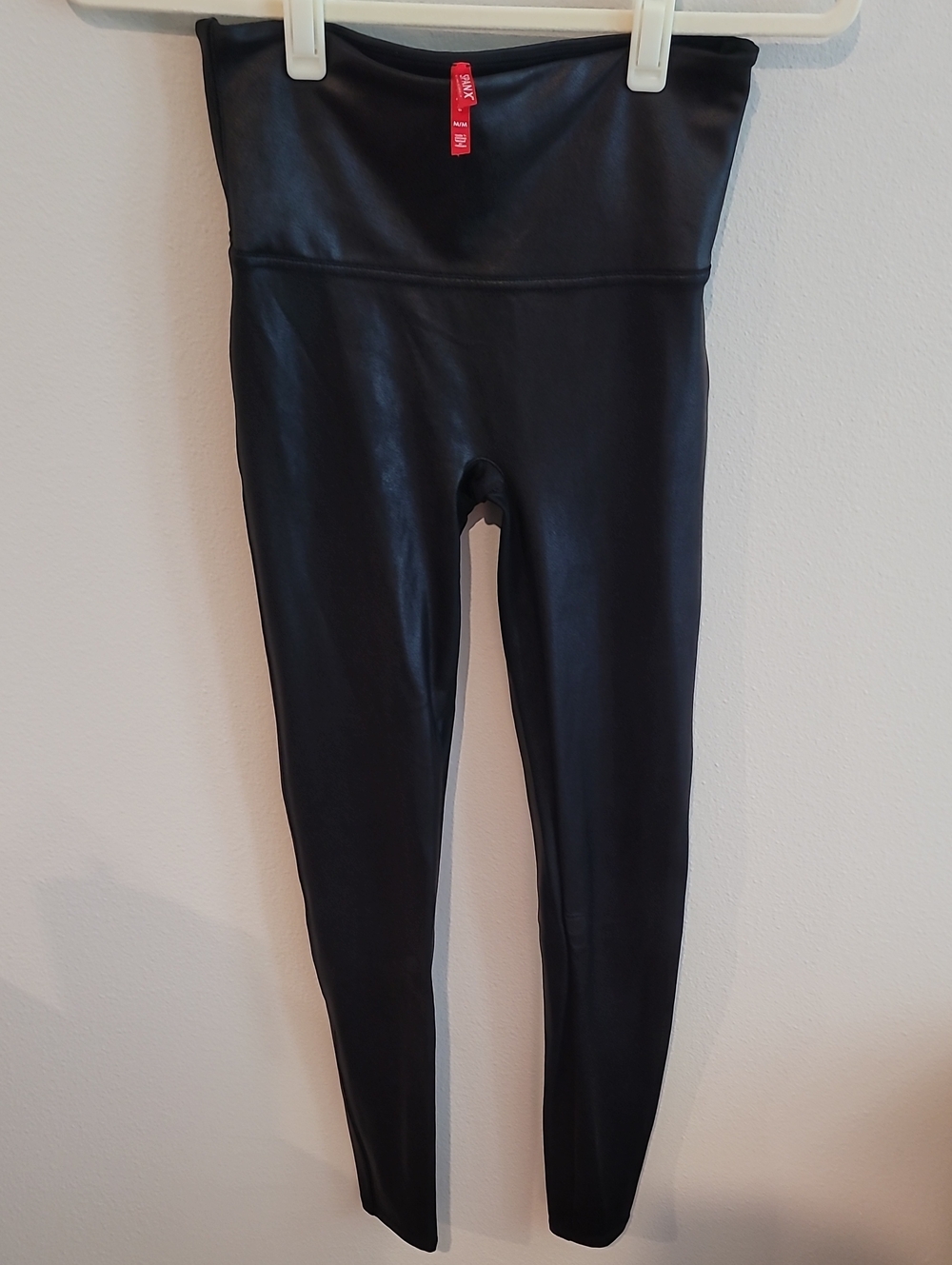 SPANX Black High-Waist Faux Leather Leggings
